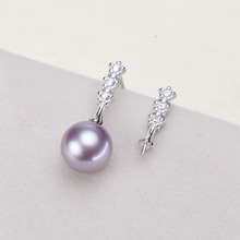 925 Sterling Silver Pearl Earrings Fashion Settings Earrings Charm Earrings Findings Jewelry Parts Fittings Women's Accessories 2024 - buy cheap