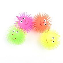 LED Flash New Strange Fun Decompression Toy Luminous Bouncy Ball Luminous Hedgehog Flash Plush Vent Toy Ball Children's Toys Who 2024 - buy cheap