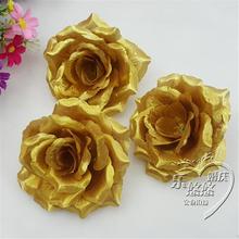 Cabeças de flores artificiais de seda, flor falsa de rosas e ouro 100 para festa de casamento 2024 - compre barato