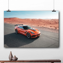 Vehicles Canvas Painting Sport Car Corvette ZR1 Orange Car Printed Wall Art Super Car Posters for Room Decor 2024 - buy cheap