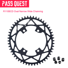PASS QUEST R110 / 4 BCD 110BCD Oval Road Bike Narrow Wide Sprocket 42T-52T Bike Chainwheel For R7000 R8000 DA9100 2024 - buy cheap