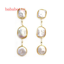 Handmade Natural Baroque Pearl Irregular Pearl Earrings Personality New dangle Earrings 2024 - buy cheap