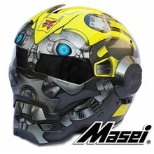 Capacete homem de ferro e ferro 2017, motocicleta, meio capacete com abertura facial, para motocross, p, m, g, gg 2024 - compre barato