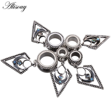 Alisouy-tapones para los oídos colgantes, expansor de cristal para oreja, medidores de 6-30mm, Piercings para el cuerpo, joyería, 2 uds. 2024 - compra barato