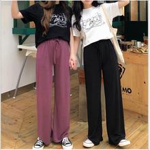 Wide leg pants female high waist summer drape new high quality loose pants thin section was thin mopping trousers  black pants 2024 - compre barato