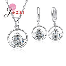 Charm Design Hollow Pendant/Necklace/Earrings 925 Sterling Silver Jewelry Set Women/Girls Clear Cubic Zirconia Accessories 2024 - buy cheap
