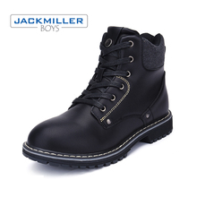 2018 new Boys kids ankle boots for big child zip Children shoes PU leather Spring/Autumn black size 36-39 Jackmillerboys 2024 - buy cheap