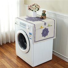 Cubierta antipolvo para lavadora, accesorio con estampado Floral Retro europeo, con bolsillo de almacenamiento, tela de lino artesanal, 1 unids/lote FC119 2024 - compra barato