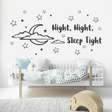 Night Sleep Tight Moon Stars Wall Sticker Kids Baby Bedroom Decoration Vinyl Art Design Poster Mural For Girls Boys W294 2024 - buy cheap