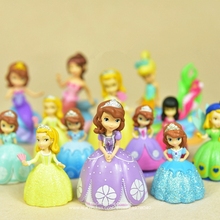 Disney sofia a primeira princesa 6-9cm versão q, figura de ação de anime, mini boneco de colecionável, modelo de brinquedo para presente infantil 2024 - compre barato