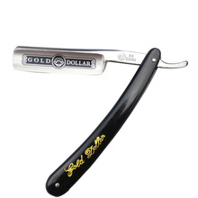 High Quality Stainless Steel Straight Edge Razor Barber Shave Manual Shaving Knife Black Plastic Handle For Man R66 2024 - buy cheap