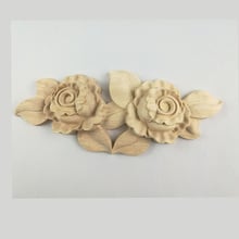 Rose Applique Cabinet Door Window Decoration Patch Wood Carved Decal Corner Onlay Applique Frame for Home Furniture Wall Cabinet 2024 - buy cheap