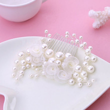 Peineta nupcial hecha a mano con flor de perla para mujer, tocado de boda, adornos de joyería para el cabello, regalo BH, venta al por mayor 2024 - compra barato