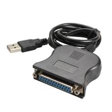 Новый USB 1,1 к DB25 женский порт печати конвертер Кабель LPT USB адаптер LPT кабель LPT к USB кабель черный оптовая продажа 2024 - купить недорого