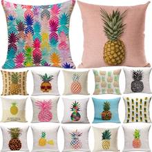 Pineapple Pattern Cotton Linen Throw Pillow Cushion Cover Seat Car Home Decoration Sofa Decor Decorative Pillowcase 40171 2024 - buy cheap