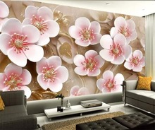 beibehang Custom wallpaper 3D Photo murals Winter pink flowers plum living room decorative modern 3d wallpaper Papel de parede 2024 - buy cheap