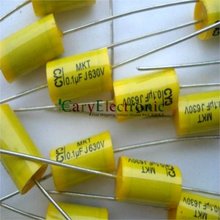 Wholesale 200pcs long leads yellow Axial Polyester Film Capacitors electronics 0.1uF 630V fr tube amp audio free shipping 2024 - buy cheap
