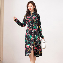 Wholesale Runway Women Dress New Fashion High Quality Flower print Split Vintage Long Dress Vestidos 2024 - buy cheap