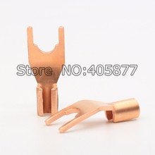 High Quality Pure  Copper Spade Plug Speaker Cable Spade crimp locking Connector Terminal Plug 2024 - buy cheap