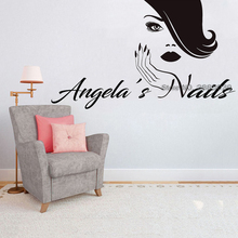 Personalized Name Nail Salon Wall Decal Custom Shop Names Nails Wall Sticker Girl Bedroom Home Decor Manicure Salon Decal LC1133 2024 - buy cheap