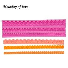 Sea water spray pattern lace Silicone fondant molds cake decorating tools chocolate DIY Cake Onlay Border Embosser Mold T1301 2024 - buy cheap