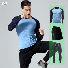 3PCS Long Sleeve Gym Fitness Sport Suit Men Quick Dry Compression Tracksuit Running Set Sportswear Workout Bodybuilding Clothing 2024 - buy cheap