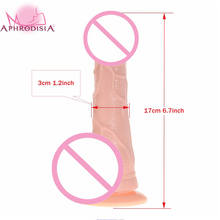 3 Sizes realistic  Dildo, Waterproof Flexible realistic penis with textured shaft and Suction cup Sex toys for women 2024 - buy cheap