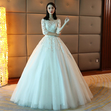 Vestido de Noiva 2019 бальное платье свадебное платье Принцесса Аппликация Кружевное с рукавом до локтя невесты свадебное платье Robe De Mariee 2024 - купить недорого