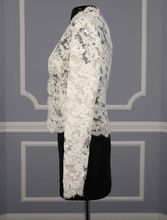 Real Image Vintage Wedding Jacket Long Sleeve Deep V Neck Lace Applique Bolero Wraps White Ivory Custom Size Accessories Jackets 2024 - buy cheap