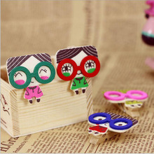 8pcs/pack Korean Cute Glasses girl bookmark Gift Wooden Mini photo Clip/Bag Clip/Paper Clip office school supplies G231 2024 - buy cheap