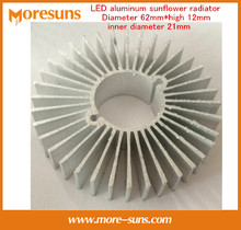 Fast Free Ship 50pcs LED aluminum sunflower radiator Diameter 62mm*high12mm,inner diameter 21mm sunflower heatsink 2024 - buy cheap