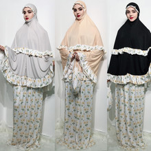 Женская одежда для молитв, мусульманская одежда, платье-хиджаб с напечатанным рисунком, длинный халат, Рамадана, исламский Дубаи, арабский халат, одежда для молящиц 2024 - купить недорого