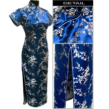 Navyblue vestido longo cheongsam tradicional chinês, vestido feminino plus size para 4xl 020216 2024 - compre barato