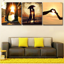 vintage home decor wall art flower pictures painting by numbers Three-picture Combination oil painting on canvas Triptych H463 2024 - buy cheap