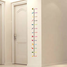 Adesivo de parede para medida de altura de animais do mar, gráfico simples de decoração diy para quartos infantis, arte de parede 2024 - compre barato