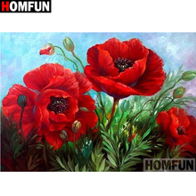 HOMFUN-pintura de diamante 5D DIY "flor", bordado de diamantes de imitación cuadrados o redondos, estilo punto de cruz 5D, decoración del hogar, A16385 2024 - compra barato