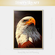 Gifted Artist Hand-painted Realistic Bird Eagle Oil Painting on Canvas High Quality Bald Eagle Oil Painting for Wall Decoration 2024 - buy cheap