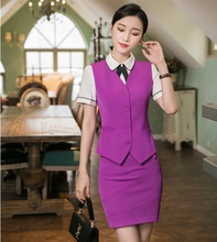 Fashion Styles Spring Summer Business Suits With Tops And Skirt Ladies Vest Coat & Waistcoat Women Work Wear Blazers Sets 2024 - buy cheap