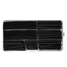 160 pces preto calor psiquiatra tubo cabo sleeving fio envoltório encolhimento heatshrink qj888 2024 - compre barato