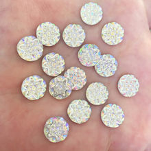 Brilhante 100 PCS 10mm Rodada 3D Flor Talão de Volta Plana AB Resina Rhinestone Scrapbook DIY Beads Jóias Enfeites de cabelo Acessórios f646 * 2 2024 - compre barato