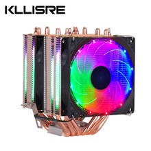 6 calor-tubos RGB CPU ventilador de enfriamiento de 3PIN 4PIN 2 Fan para LGA 1150, 1155, 1156, 1366, 2011 X79 X99 placa base AM2/AM3/AM4 2024 - compra barato