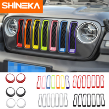 Shineka-acabamento adesivo para farol dianteiro, acessório de decoração automotivo, sistema abs, para jeep wrangler jl 2018 + 2024 - compre barato