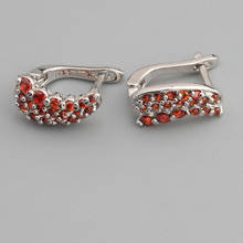 Flawless Red Garnet 2*2mm Semi-precious Silver Cool For Womens Earrings ED0714 2024 - buy cheap