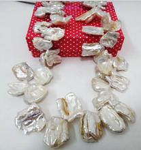 Collar de perlas blancas naturales enorme 18 "18-20 MM 2024 - compra barato