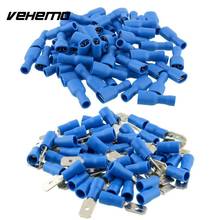 50pair Car covers 100x Blue Insulated Spade Electrical Crimp Wire Connector Terminal 16awg cable Male/Female Kit Car-styling 2024 - buy cheap