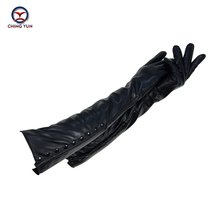 Winter Warm Long Sleeved Gloves Women's Arm Sleeves Genuine Leather Sheepskin Cashmere Lady Mittens Many Riveted Buttons Gloves 2024 - buy cheap