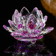 Artesanía de cristal con diseño de flor de loto de cuarzo, pisapapeles, adornos Fengshui, figuritas, decoración de fiesta, hogar, accesorios de regalo 2024 - compra barato