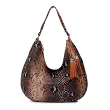 SGARR High Quality PU Leather Women Serpentine Handbags Fashion Ladies Shoulder Hobos Bag Large Capacity Female Messenger Bags 2024 - buy cheap