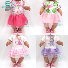 Clothes for doll fit 43cm toy new born doll fashion cartoon dress girl skirt 2024 - buy cheap