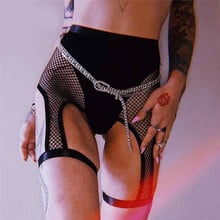 Sexy Women Mesh Shorts Briefs Panties Fishnet Hollow Out Bodycon Shorts High Waist Knickers Suspenders Lingerie Garter Underwear 2024 - buy cheap